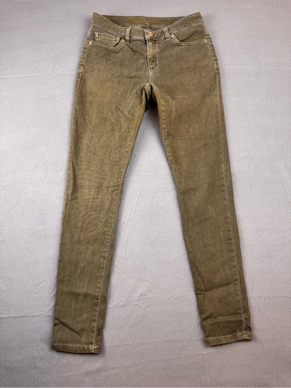 Olive Skinny Jeans Women's Slim Fit Stretch Denim 5 Pocket Casual Everyday Pants